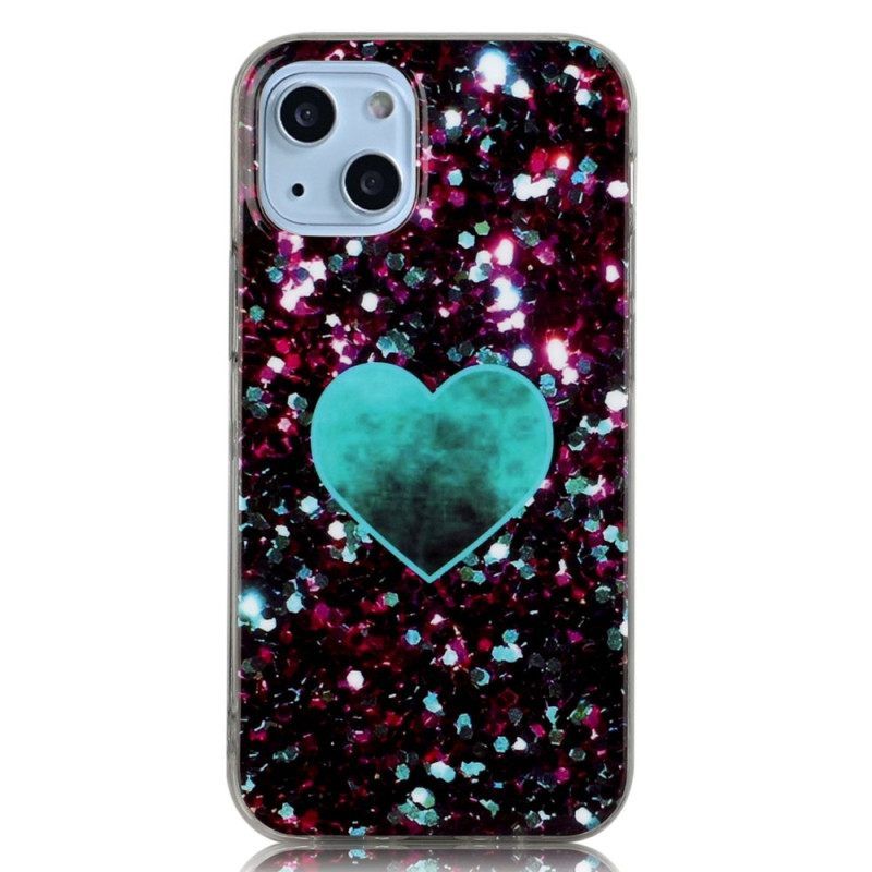 Θήκη iPhone 14 Glitter Heart